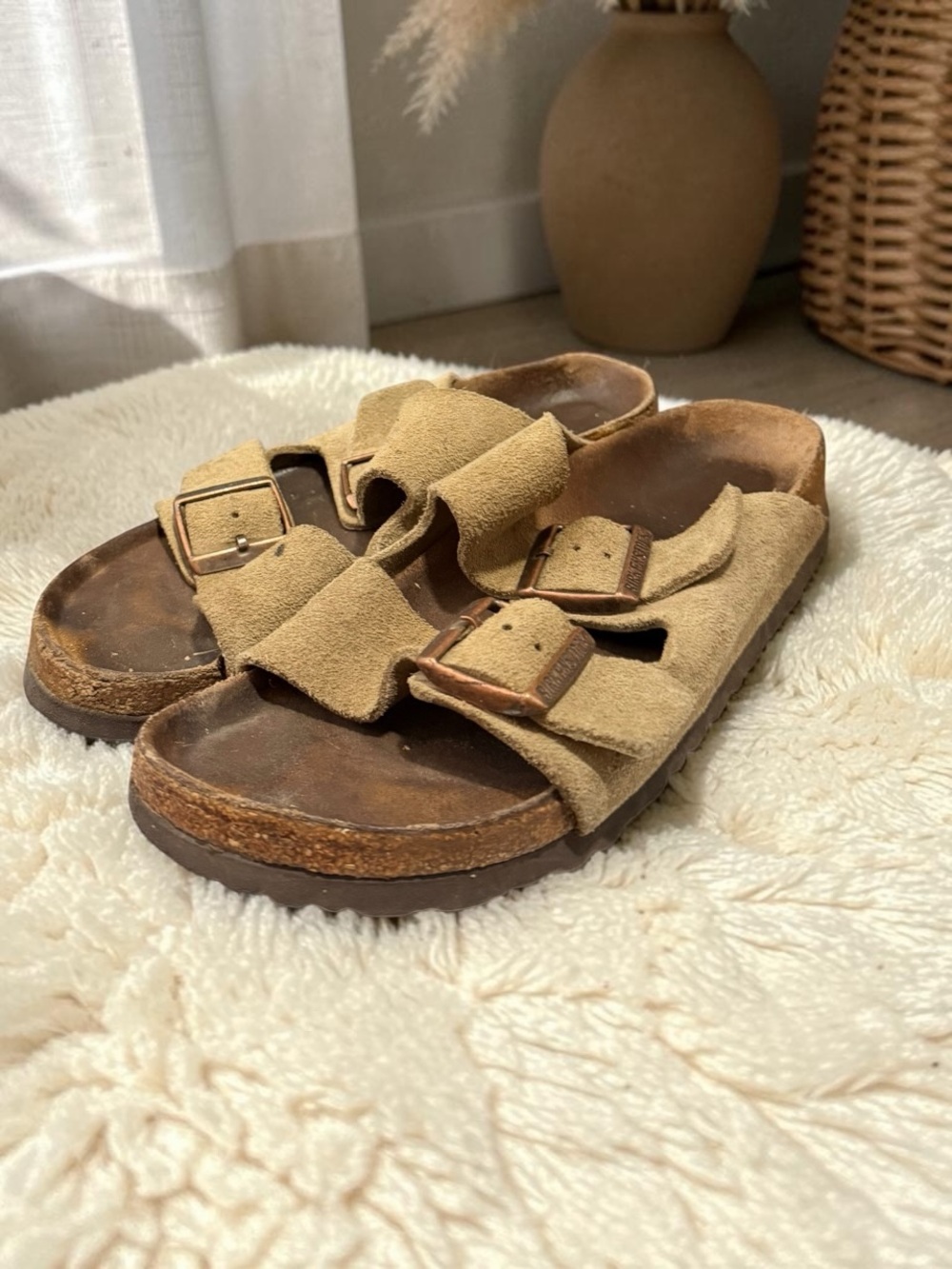Birkenstock Arizona Taupe Suede Sandals